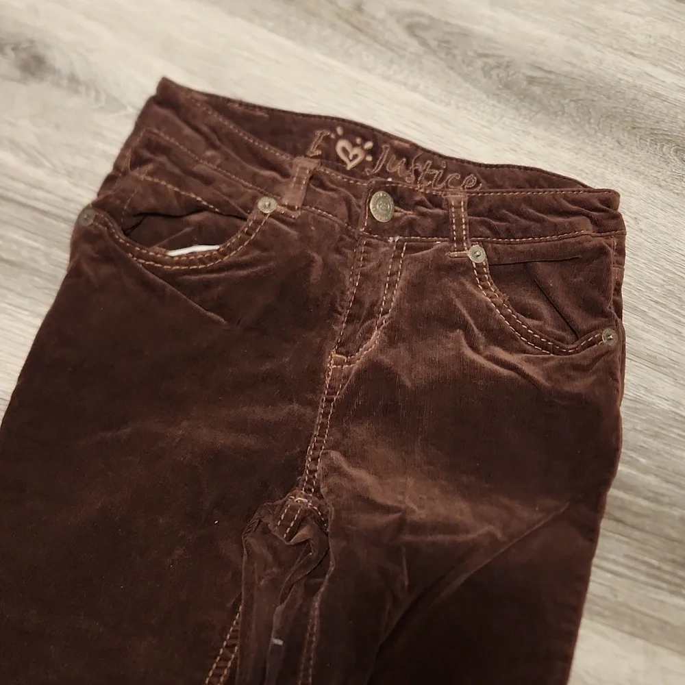Justice brown corduroy skinny jeans sz 14R